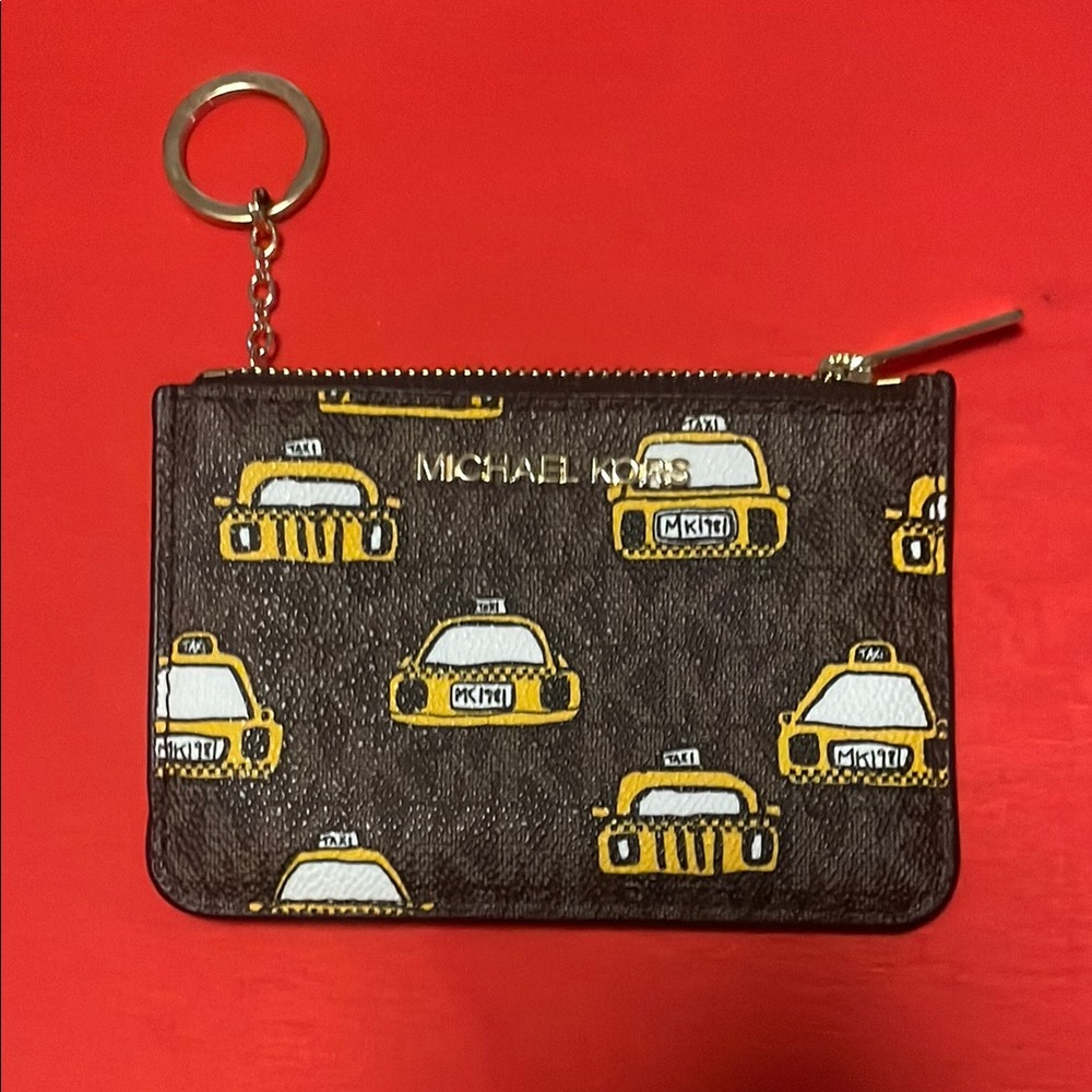 Michael Kors Jet Set Small Zip-Top ID Card Case,New York Taxi